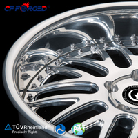 Velg Forged CF 19 20 Inch 5x114.3 2 Piece untuk LC500 Tesla Model 3 Chrome Polished Deep Dish Deep Lip Mesh Rims
