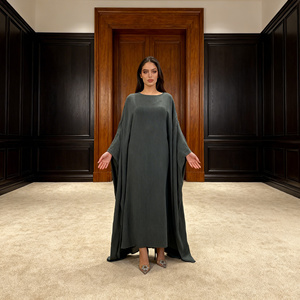 Abaya moderne en polyester uni, tendance, pour femmes musulmanes, sur mesure, vente en gros auprès d'un fournisseur chinois - Product Image 2