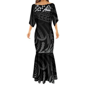 New Stylish Party Fishtail <strong>Dress</strong> Grey Black Plus Size Polynesian Maxi Evening <strong>Dress</strong> Gowns <strong>Custom</strong> Ladies Mermaid Wedding <strong>Dresses</strong> - Product Image 1