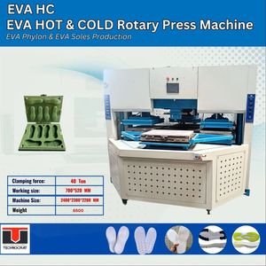 Máquina de prensa rotativa de alta eficiencia específica en frío y caliente para máquinas de prensa de suelas EVA - Product Image 2