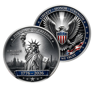 Moneda Conmemorativa del 250 Aniversario del <span class=keywords><strong>Espíritu</strong></span> de la Libertad Americana, Artesanía Metálica con Elementos del Horizonte de Nueva York, Regalo Conmemorativo - Product Image 1