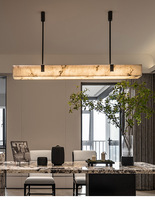 Éclairage moderne en albâtre pour la décoration intérieure, lustre personnalisable pour îlot de cuisine, salle à manger, salon, table