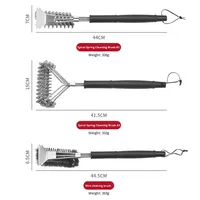 Brosse métallique en acier inoxydable à tête spirale à trois segments pour le nettoyage de la cuisine, l'élimination des taches sur le fond des casseroles, l'utilisation dans les fours et les grilles