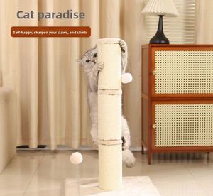Arbre à chat compact d'intérieur <span class=keywords><strong>avec</strong></span> poteau à gratter en sisal, <span class=keywords><strong>hamac</strong></span>, perchoir et plateforme en peluche – Petite tour pour chat pour appartement - Product Image 5