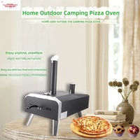 Four à pizza rotatif portable et pliable à granulés de bois avec thermomètre pour usage extérieur