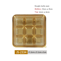Boîtes à pâtisserie dorées de luxe, 9 cavités, emballage en plastique PET pour boulangerie, mochi, muffins carrés, biscuits, assortiment de biscuits, boîte avec couvercle transparent