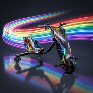 Triciclo Eléctrico para Niños con Giro <span class=keywords><strong>de</strong></span> 360 Grados, 3 <span class=keywords><strong>Ruedas</strong></span>, Scooter <span class=keywords><strong>de</strong></span> Derrape, <span class=keywords><strong>Ruedas</strong></span> LED, Altavoz Bluetooth, Vehículo Infantil - Product Image 4