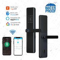 Serrure intelligente Tuya modèle K1 pour portes en aluminium et en bois, RFID, mot de passe, empreinte digitale, Wi-Fi, Cloud, sécurité de niveau C, contrôle via l'application Tuya