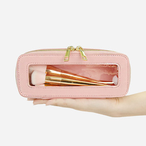 Pochette cosmétique transparente en PVC longue et fine pour femmes, étanche, portable, pour ranger les outils de maquillage, idéale pour les voyages - Product Image 1