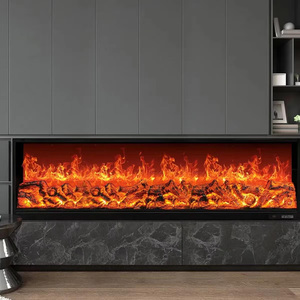 Chimenea Eléctrica Moderna 2D LED de Pared con Material Metálico, 750W, Control Remoto, para Hoteles, Decoración de Interiores 20250827 - Product Image 4