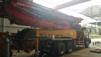 Pompe à béton diesel Putzmeister d'occasion montée sur camion 38m-52m, modèle 2012, 12m/h, à vendre