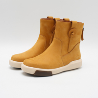 Bottes d'été vintage pour femmes en cuir véritable, rehaussantes, tendance, avec semelle extérieure en caoutchouc et design léger