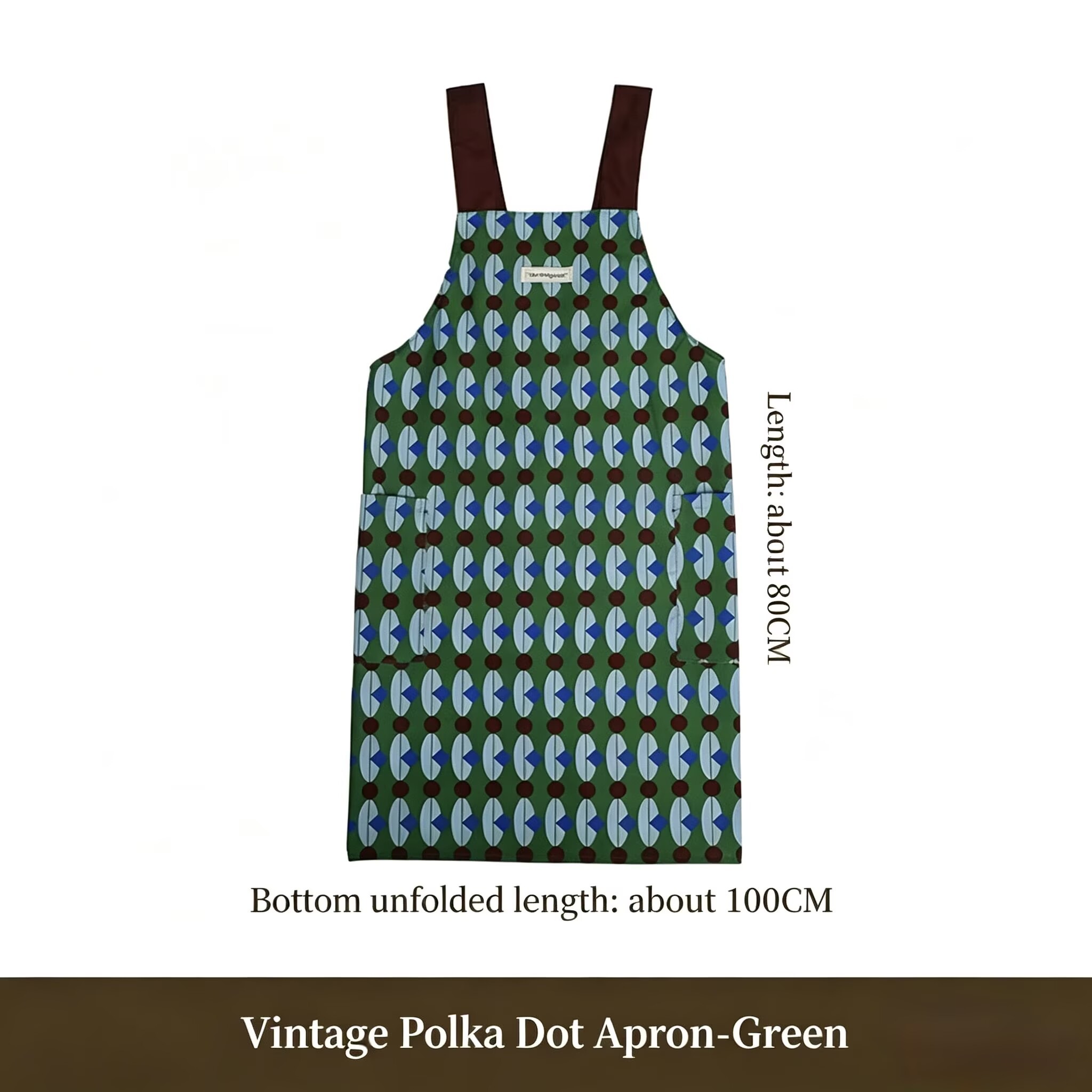 Tablier à pois-vert-sans serviette