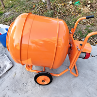 Bétonnière robuste de 120 L avec châssis mobile sur roues pour ciment, mortier et béton