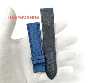 Cinturino per orologio fatto a mano su misura 20*18mm in vera <span class=keywords><strong>pelle</strong></span> di lucertola per orologi meccanici di lusso con barrette a molla e strumenti di installazione - Product Image 1