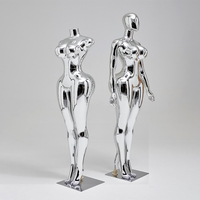 Mannequin en plastique pour femme, corps entier, BBL, corps galbé, grande taille, mannequin brillant en or rose, argent, électroplaqué, mannequin chromé