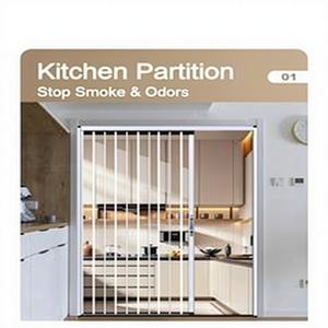 Portes pliantes en aluminium à cadre mince, écoénergétiques, verre clair/givré, gain de place pour cuisine, salon, couloir, panneau PC - Product Image 4