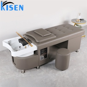 KISEN Modern Thai Style High End PU Leather Hair Washing Massage Chair Lay Down <b>Table</b> Shampoo Bed Chairs for Hair Beauty Salon - Product Image 5