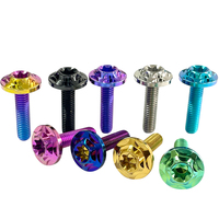 Titane Torx M6 grandes vis à tête à bride coloré TC4 GR5 alliage décoratif boulons à capuchon rotatif pour moto vélo