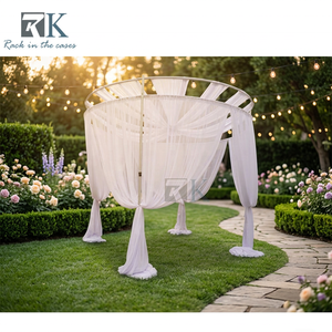 Élégant kit de barres transversales rondes pour support de drapé de mariage extérieur sur pelouse - Product Image 2