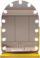Miroir de maquillage LED de bureau avec 13 ampoules, 360° °   Miroir de maquillage rotatif pour table de toilette et chambre à coucher