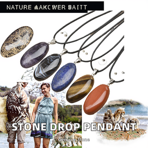 Collar con Colgante de Piedra Natural, Amatista, Lapislázuli, Howlita, Cuarzo Rosa, Gota Roja, Cordón Encerado, Regalo de Cumpleaños, Clásico, Unisex, para Fiestas - Product Image 2