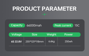Batterie semi-solide pour drone, directement de l'usine, 66000 mAh 6S 12S 14S 24S 15C 20C pour drone à voilure fixe VTOL 88000 mAh-6S Factory D - Product Image 3