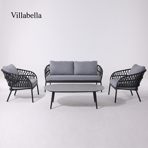 Juego de Sofás de Jardín de Lujo, Muebles de Cuerda, Muebles de Patio Modernos de Aluminio, Sofá de Exterior para Hotel - Product Image 5
