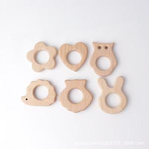 Wooden Animal <b>Baby</b> Teething Toys Bear Rabbit Horse Fox <b>Pacifier</b> Round Natural Beech Wood 0 To 24 Months Unisex Soft Toy - Product Image 4