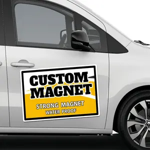 Şirket logosu iş reklam mıknatıs çıkartması özel araba manyetik tampon çıkartması boş manyetik araba işareti