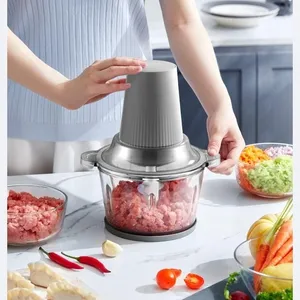 Robot da cucina a 5 tazze, ciotola in vetro da 300W 2L carne, verdura, frutta e noci tritatutto elettrico per alimenti per bambini