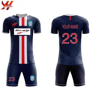 Libre de logotipo de impresión de equipo de fútbol baratos, ropa de deportes Jersey nuevo modelo último Jersey de fútbol diseños uniforme de fútbol