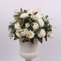 Centre de table en fleurs artificielles européennes, boule de soie, arrangements floraux artificiels pour mariage, décoration de la maison