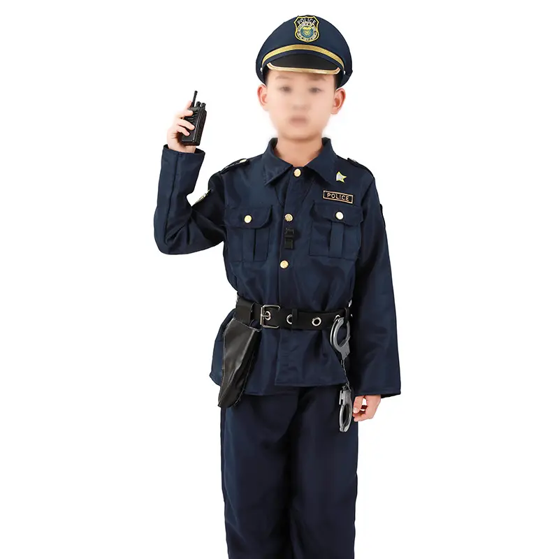 Прямая поставка, костюм офицера полиции и комплект для ролевых игр для мальчиков на Хэллоуин, карнавал, вечеринку, выступление, маскарадное платье, форма, наряд