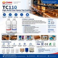 Résine époxy transparente CNMI Crystal Clear Art TC110 1:1 pour emballage, construction, revêtement, moulage, bijoux, table, bar, FDA, bricolage, artisanat