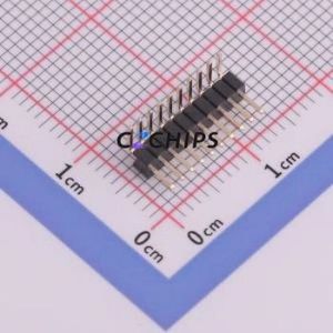1271WR-10P Pin Header Bent Lead Through Hole,P=1.27mm Connector 1x10P 1.27mm Pin Header Right Angle Insert - Product Image 1
