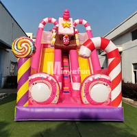 Toboggan aquatique gonflable en PVC de qualité commerciale à double voie Candy Land 8*4*6m pour adultes, utilisation intérieure/extérieure