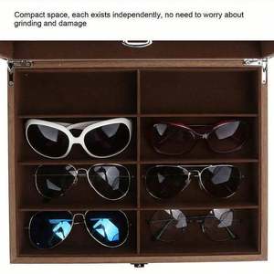 Caja de Almacenamiento de Gafas de Madera con 8 Compartimentos, Exhibidor de Gafas de Sol, Organizador de Joyas, Venta al Por Mayor Personalizada - Product Image 3
