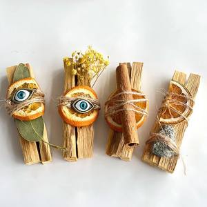 Bundle de bâton de bois sacré péruvien Design de bouquet de cristal créatif Tranche d'orange du mauvais œil Diffuseur d'encens d'aromathérapie naturelle - Product Image 2