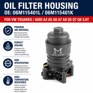 ตัวกรองน้ำมันเครื่องอะลูมิเนียม MANER รุ่น OE 06M115401L 06M115401K สำหรับ EA837 VW Touareg Audi A5 A8 Q7 Q8 อะไหล่ทดแทน - Product Image 4