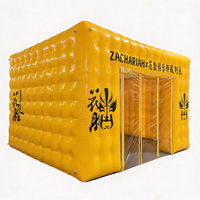 Tente publicitaire gonflable jaune en PVC, stand d'événement, abri d'exposition avec logo personnalisé, promotion extérieure