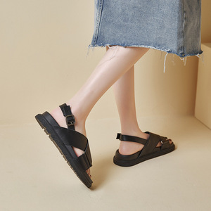 Sandalias de mujer de cuero genuino a la moda, novedad de verano 2025, zapatos de playa de suela gruesa, suaves y cómodos - Product Image 4