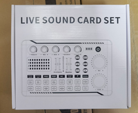 Pack d'équipement de podcast F998 : Carte son live, Microphone à condensateur BM800, Bras articulé, Réduction de bruit sans fil pour le streaming