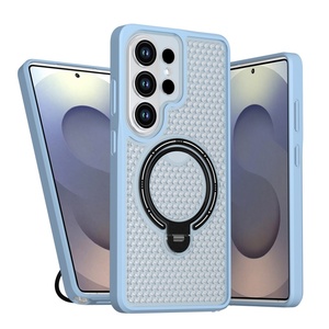 เคสโทรศัพท์แม่เหล็กแบบใหม่ ดีไซน์ด้าน พร้อมช่องระบายความร้อน สำหรับ Samsung S26 S25 Ultra A56 A08 A16 แบบ 360 องศา °   ฝาครอบกันกระแทกแบบมีขาตั้ง - Product Image 1