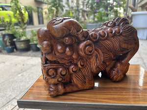 ช่างฝีมือพื้นบ้านแกะสลักพิกเซียะบนไม้เนื้อแข็งและงานฝีมือไม้ไผ่ผลิตภัณฑ์ไม้ของเล่นเก้าอี้เรียนรู้ - Product Image 4