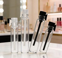 1ml 2ml 3ml Botol Kaca Transparan Mini untuk Sampel Parfum, Botol Tester Parfum Kecil