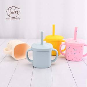 Dessin animé Silicone bébé enfant en bas âge enfants eau potable formation Sippy tasse vaisselle tasses réutilisables avec couvercles et pailles - Product Image 4