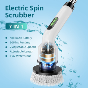 <span class=keywords><strong>Brosse</strong></span> de Nettoyage Électrique Rotative Multi-Usages Rechargeable Sans Fil <span class=keywords><strong>pour</strong></span> Salle de Bain, Douche, Baignoire, Vitres, Voiture – 9 Têtes de <span class=keywords><strong>Brosse</strong></span> – EN STOCK UE/USA - Product Image 2