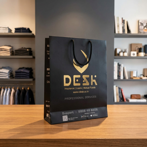 Custom Branded Black <b>Paper</b> Shopping Bags Wholesale Premium Matte Carry Bags for Fashion Jewelry Corporate and Gift Packaging - Product Image 1