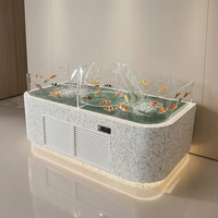 Réfrigérateur commercial à double température en acier inoxydable à refroidissement direct, 2 portes, pour viande et poisson, avec affichage numérique